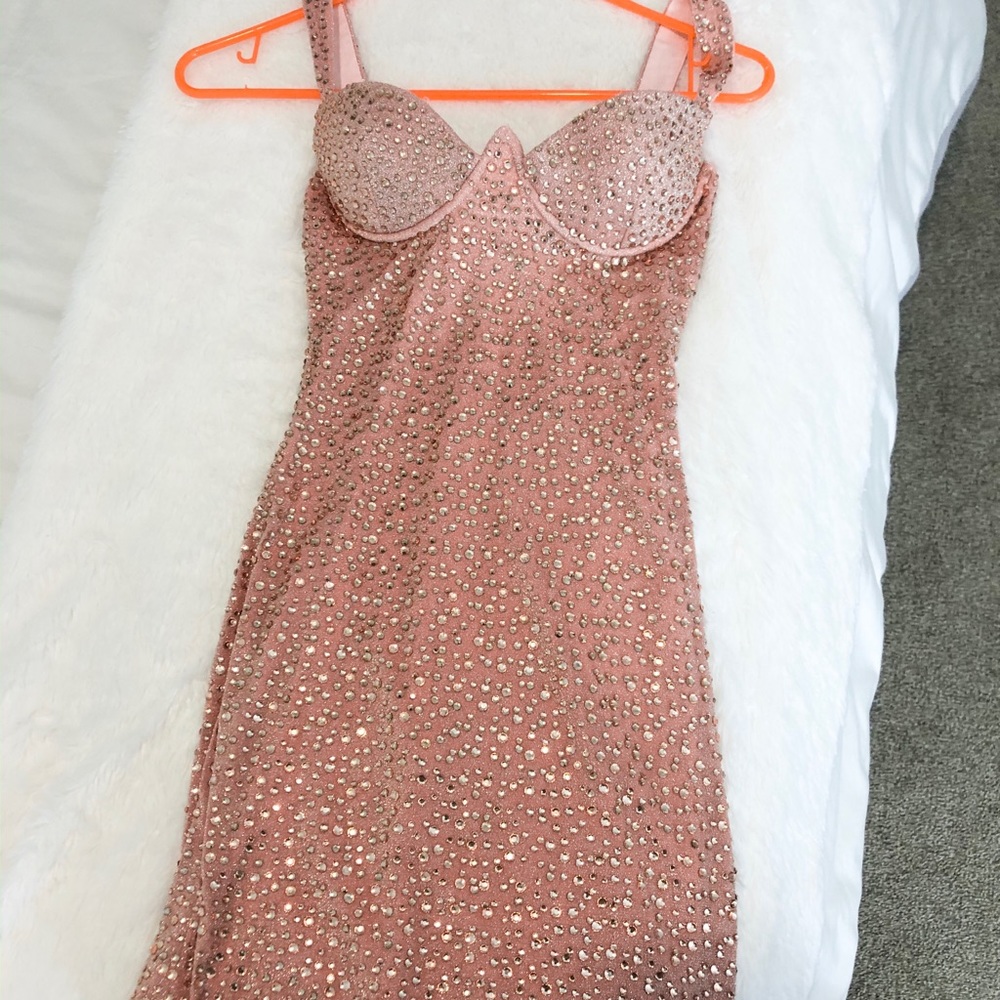 UNDER YOUR SPELL UNDERWIRED EMBELLISHED MINI DRESS